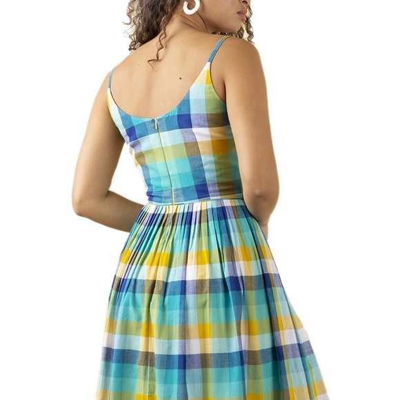 Emily and Fin Enid Dress in Côte d’Azur Blue Plaid - Picture 3 of 8